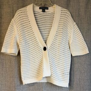 Josephine Chaus Women's White Open-Knit Cardigan